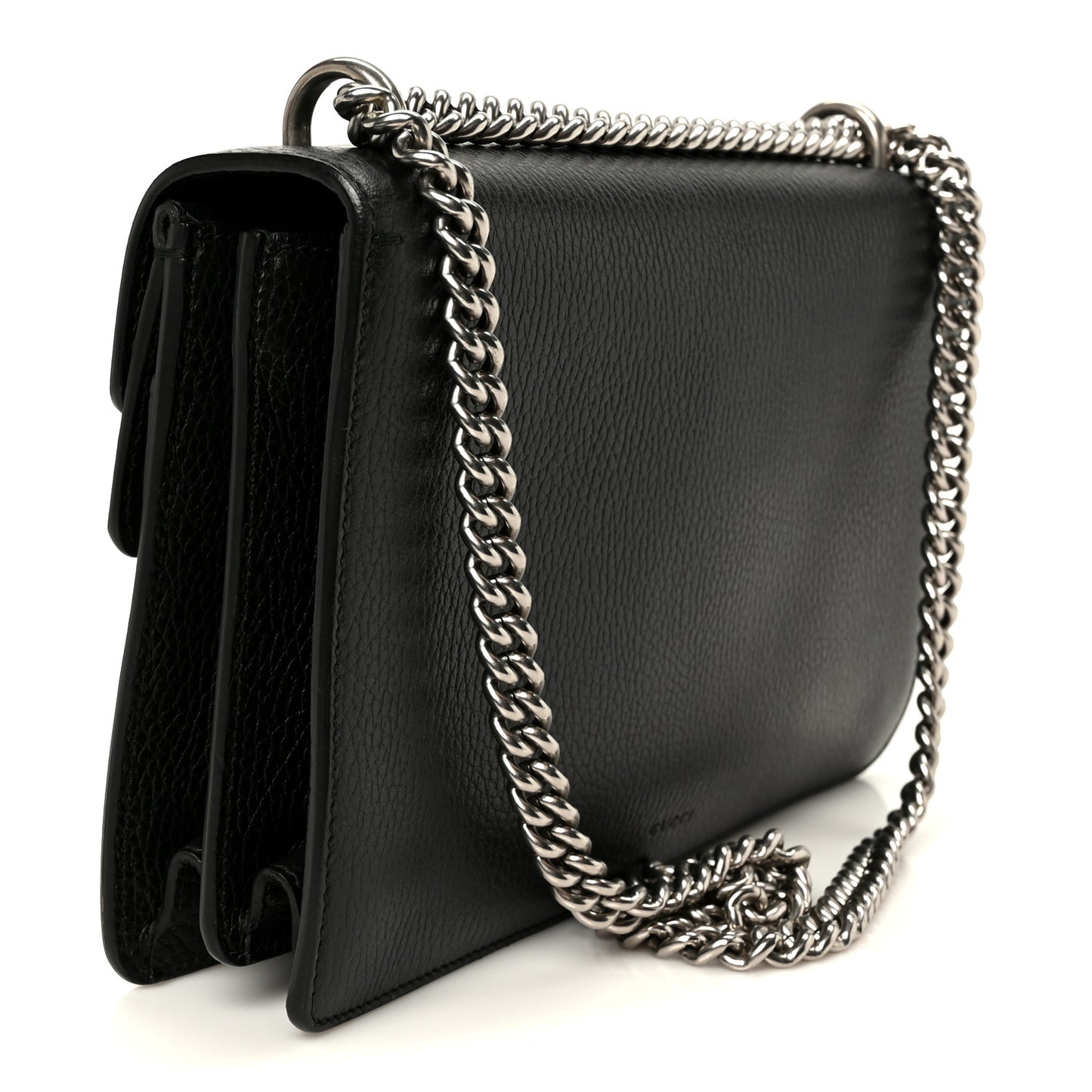 Pebbled Calfskin Small Dionysus Shoulder Bag Black