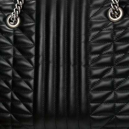 Gucci Calfskin Matelasse Aria Medium GG Marmont Shoulder Tote Black 12 of 14