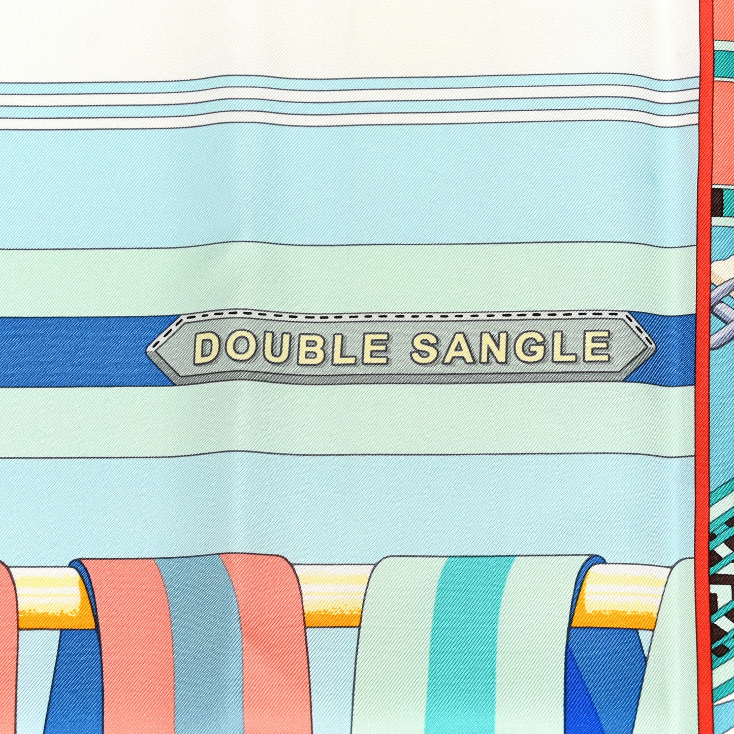 Silk Double Sangle Scarf 90 Aqua Turquoise