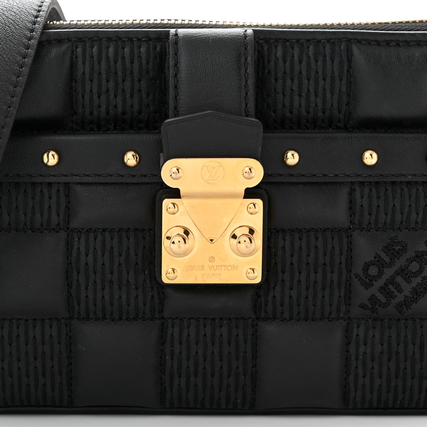 LOUIS VUITTON Damier Quilt Lambskin Troca Pochette Black