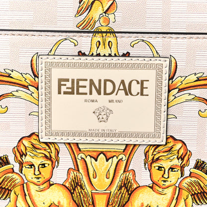 Fendi X VERSACE Vitello Seta Nappa Fendace FF Baroque Medium Peekaboo I SEE U Satchel White Ice 7 of 10
