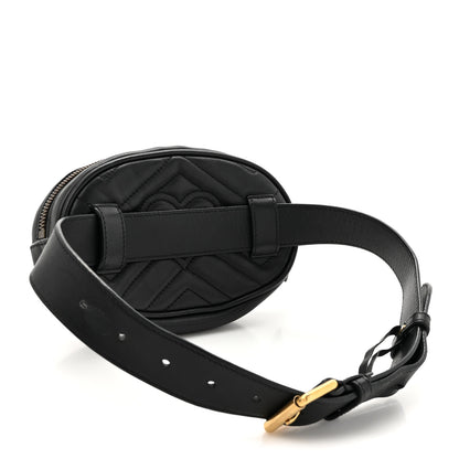 Gucci Calfskin Matelasse GG Marmont Belt Bag 65 Black 3 of 13