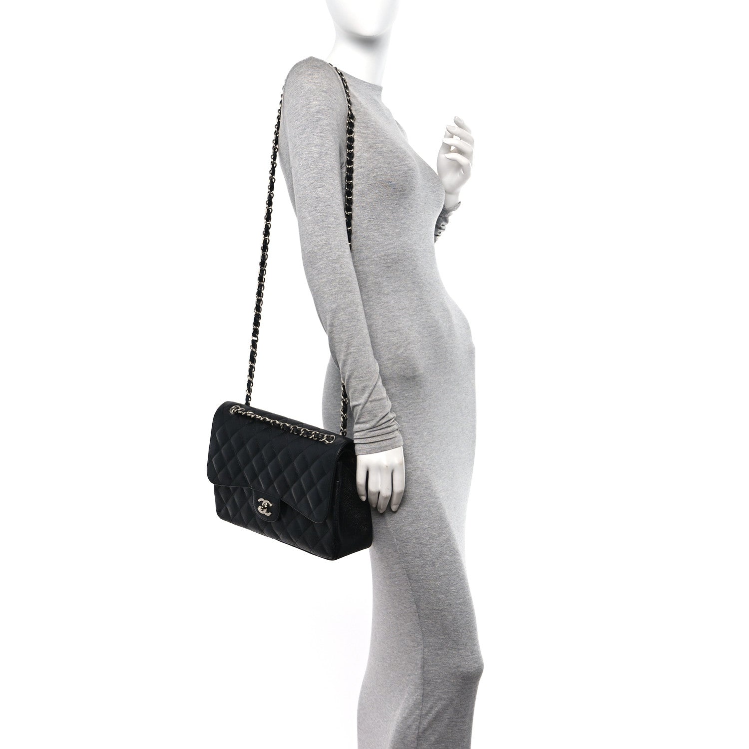 Chanel Caviar Quilted Jumbo Double Flap Black 2 of 11