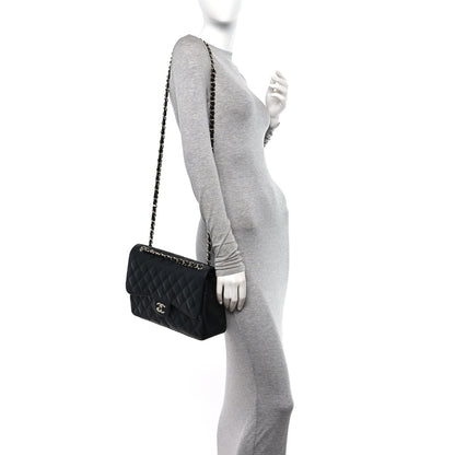 Chanel Caviar Quilted Jumbo Double Flap Black 2 of 11