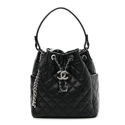 Chanel Caviar Quilted Small Chain Bucket Bag Black 1 of 9