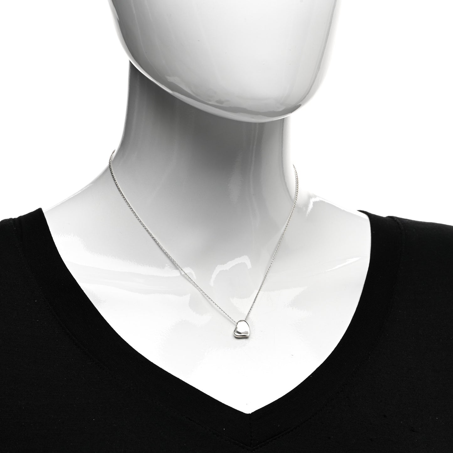 Sterling Silver 11mm Elsa Peretti Full Heart Pendant Necklace