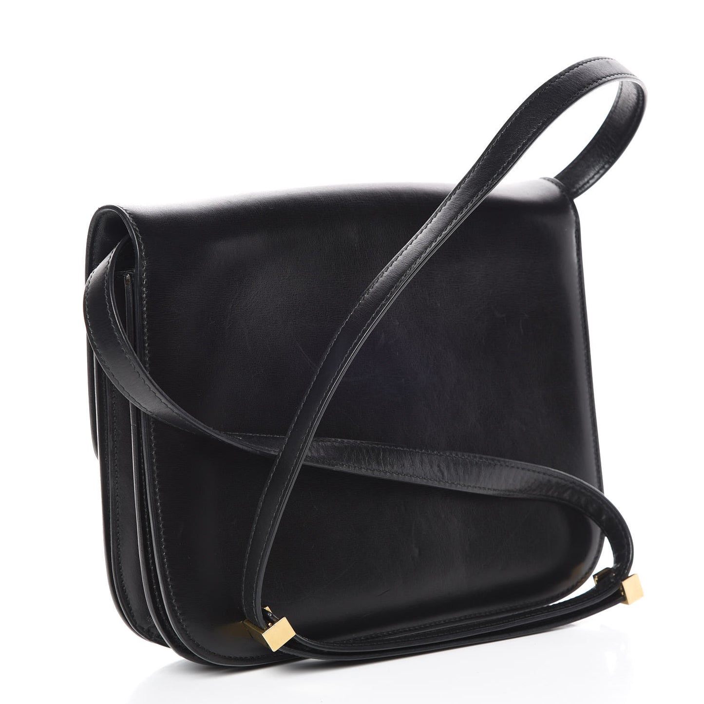 Box Calfskin Medium Classic Box Flap Bag Black