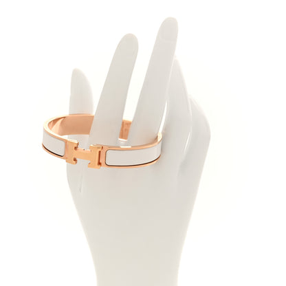 Hermes Enamel Narrow Clic Clac H Bracelet GM White 2 of 4