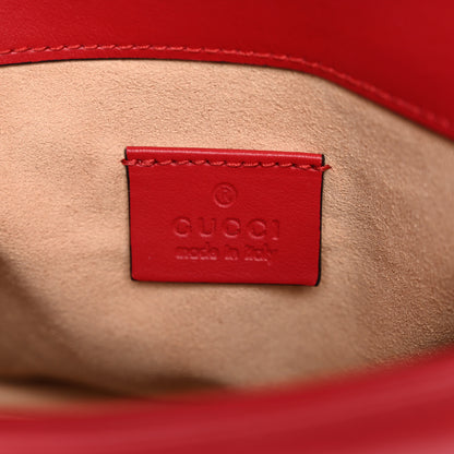 Gucci Calfskin Matelasse Mini GG Marmont Top Handle Shoulder Bag Hibiscus Red 6 of 10