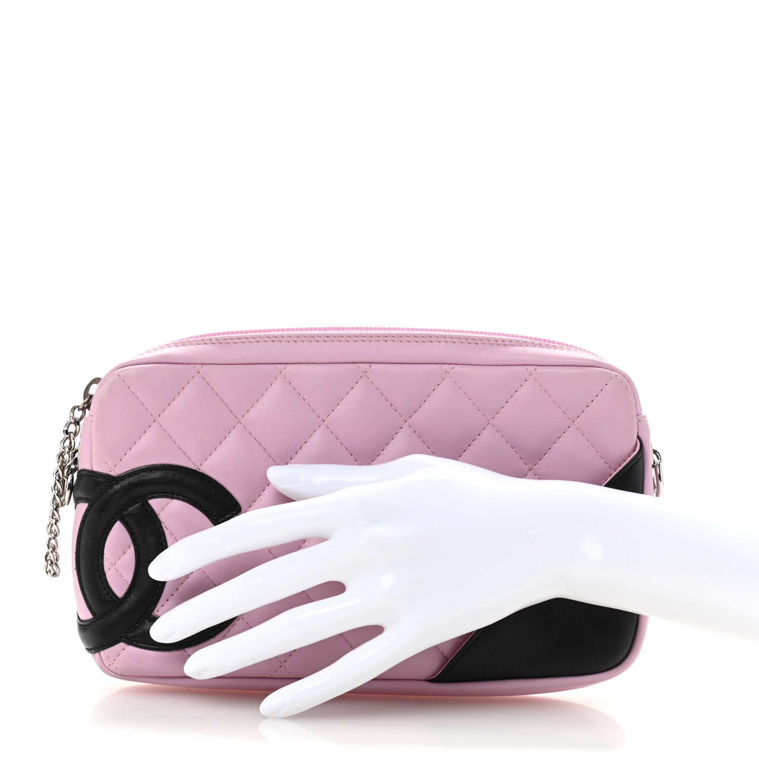 Chanel Calfskin Quilted Cambon Pochette Pink Black 1749309