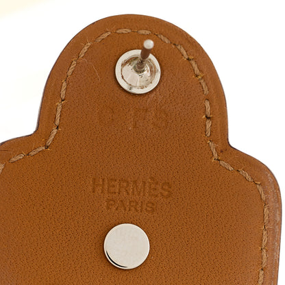 Hermes Palladium Swift Studded Carnaby Drop Earrings Natural Sable 4 of 4