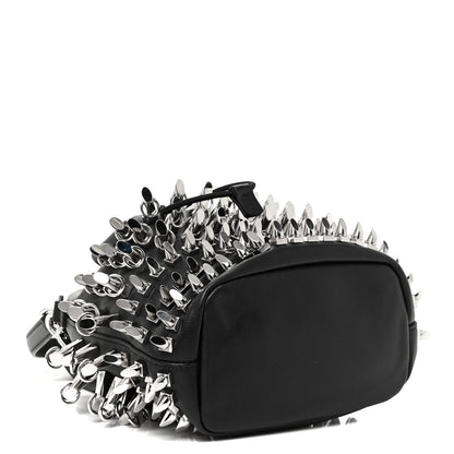 Givenchy Calfskin Spiked Drawstring Bucket Bag Black 4 of 9