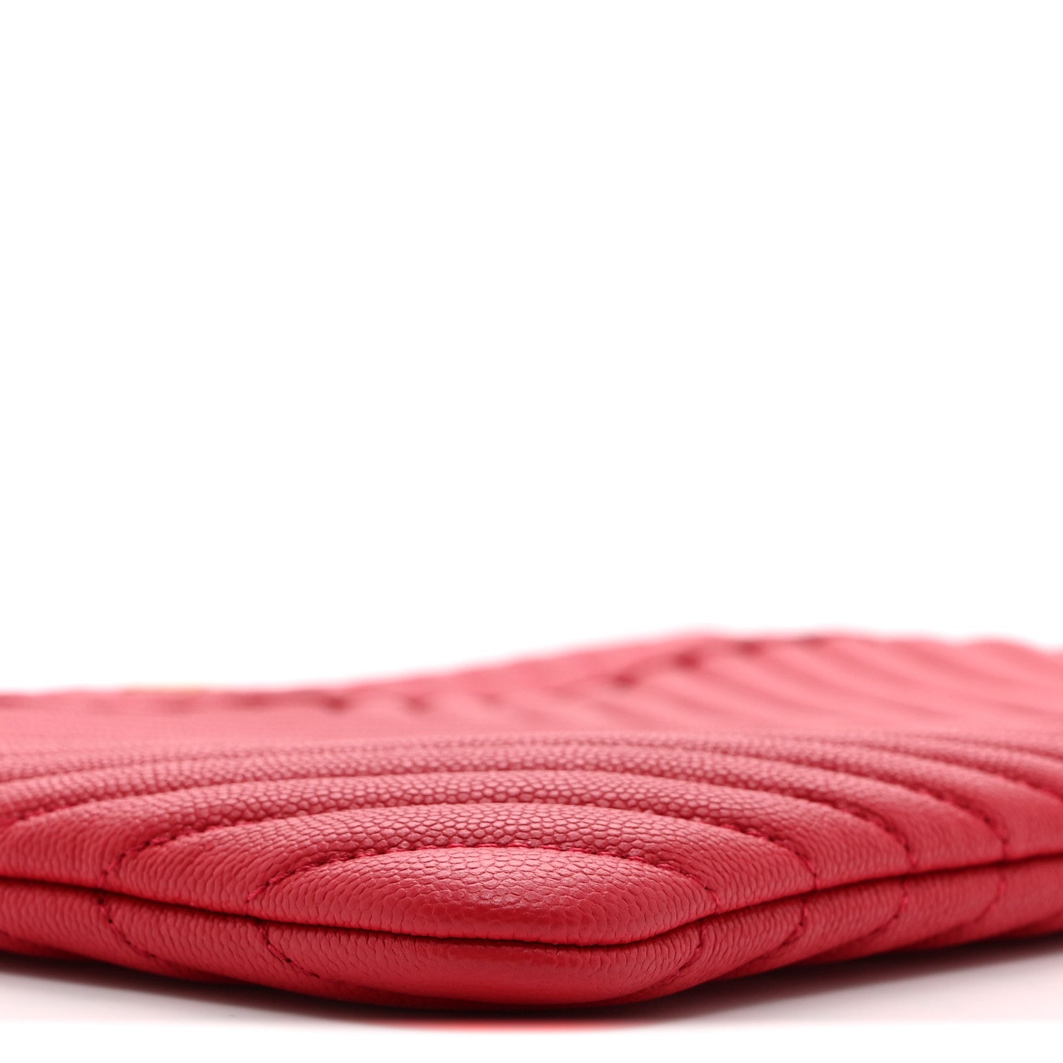 Chanel Caviar Chevron Quilted Large Cosmetic Case Red 10 of 11