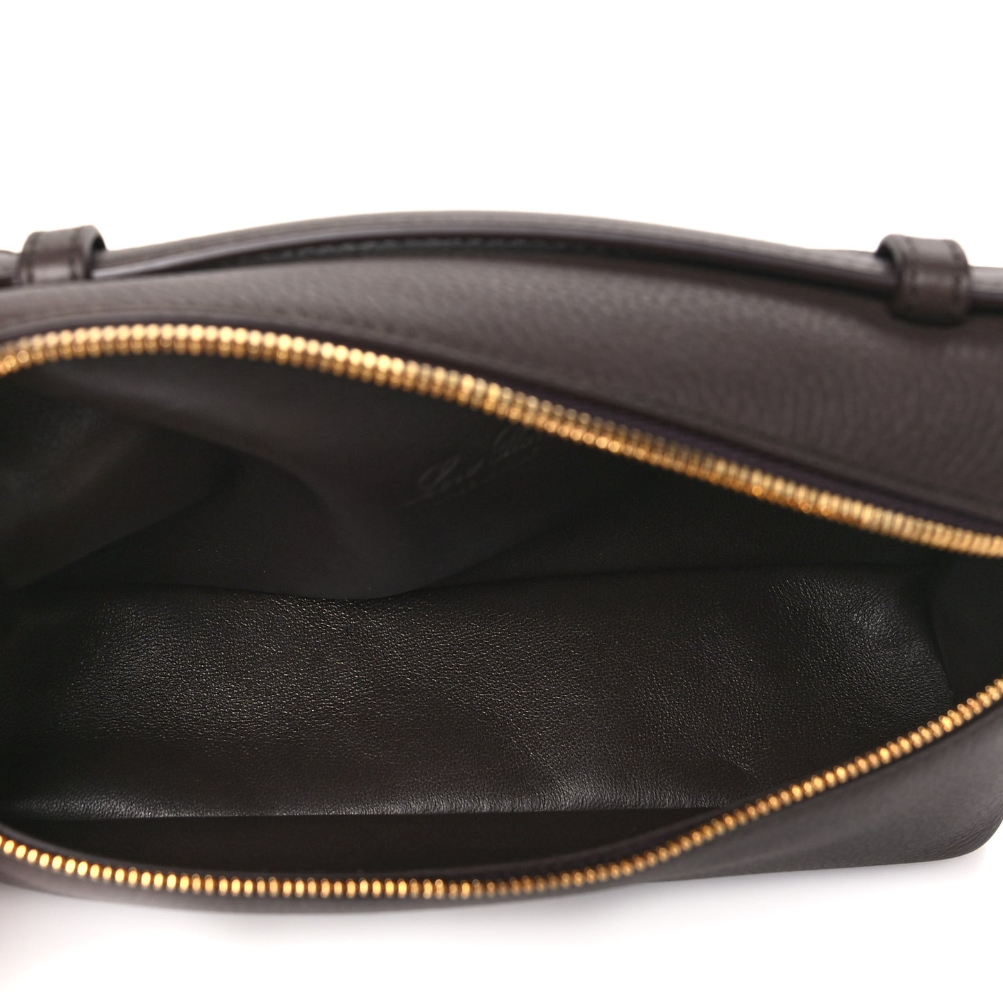 Grained Calfskin L19 Extra Pocket Pouch Dark Chocolate Liquorice