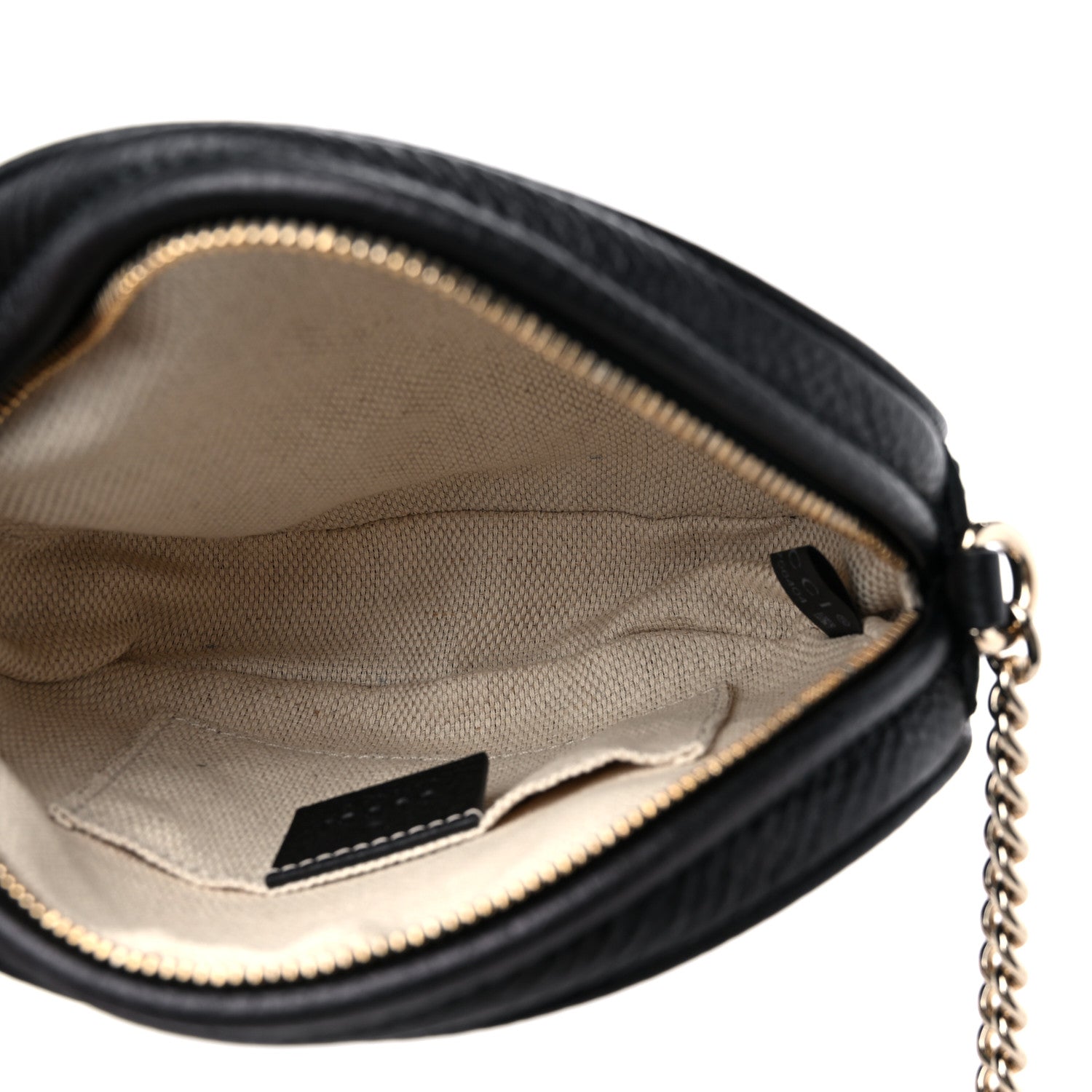 Gucci Pebbled Calfskin Mini Soho Chain Bag Black 5 of 9