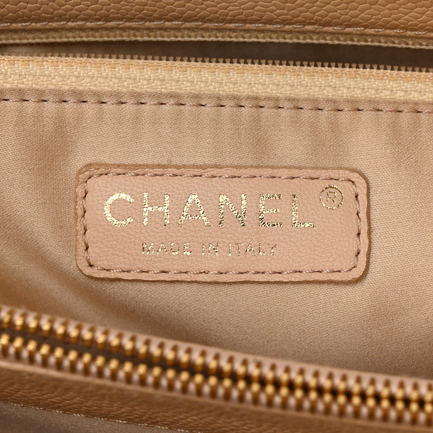 Caviar Quilted Grand Shopping Tote GST Beige Clair