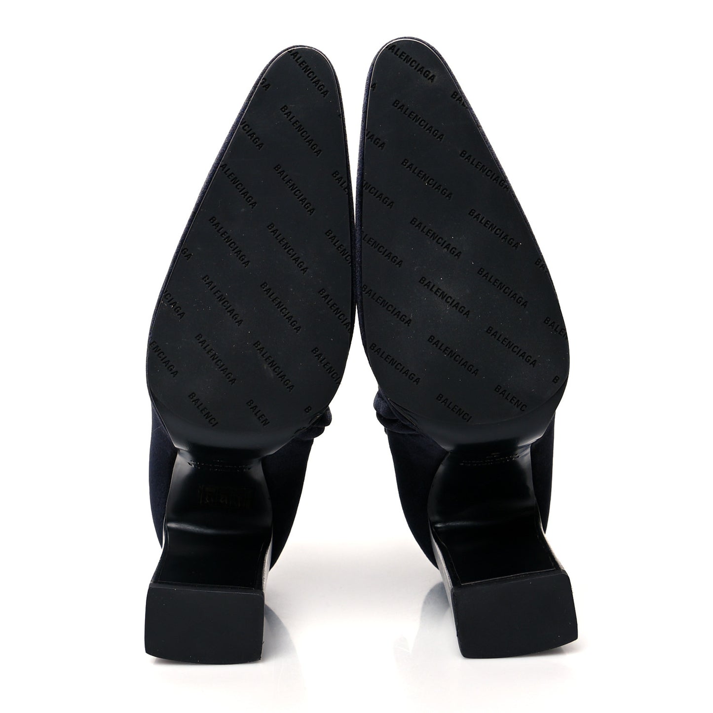 Smooth Velvet Ankle Boots 38 Navy