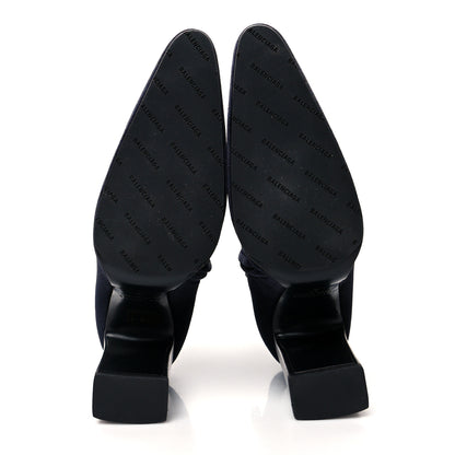 Balenciaga Smooth Velvet Ankle Boots 38 Navy 5 of 6