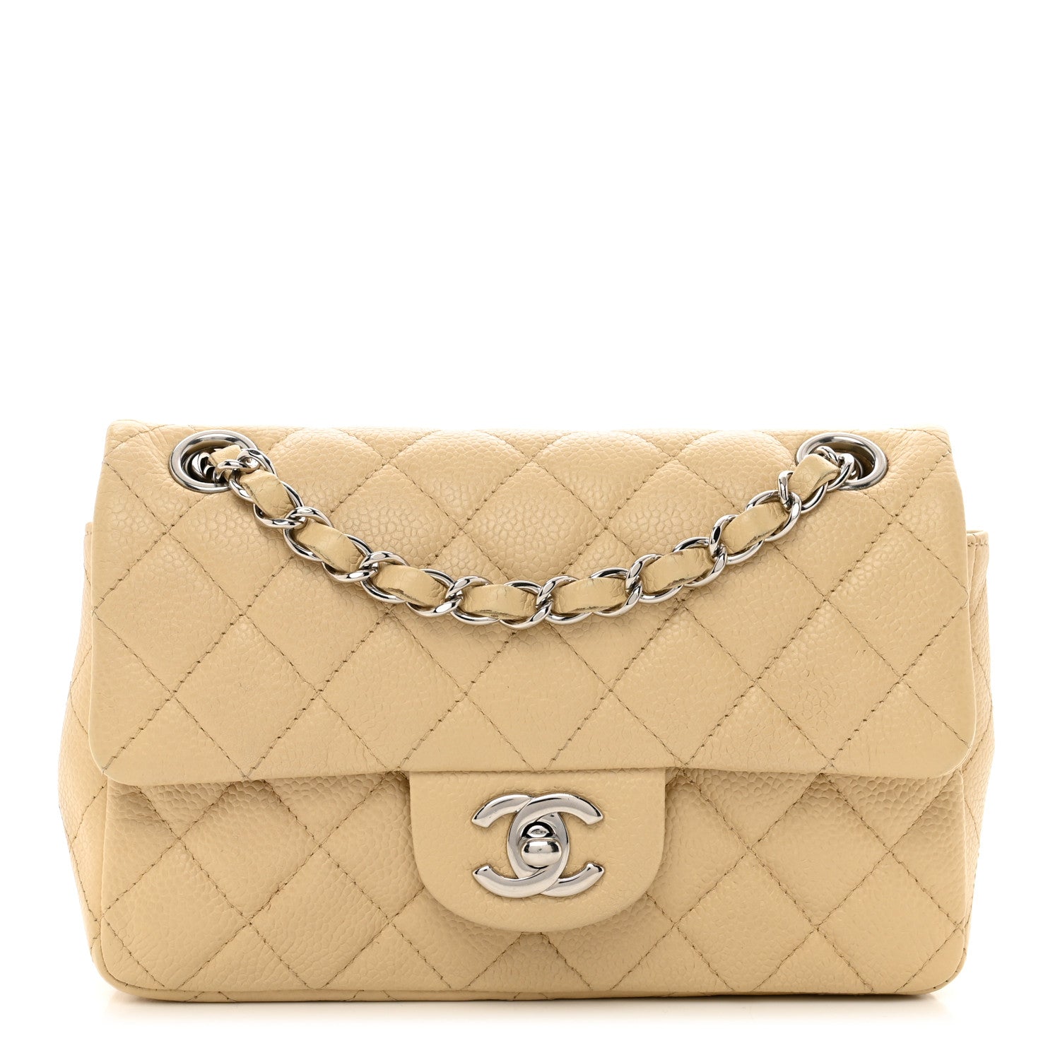 Chanel Caviar Quilted Mini Rectangular Flap Light Beige 1 of 13