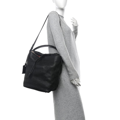 Burberry Grainy Calfskin Medium Check Ashby Hobo Black 2 of 18