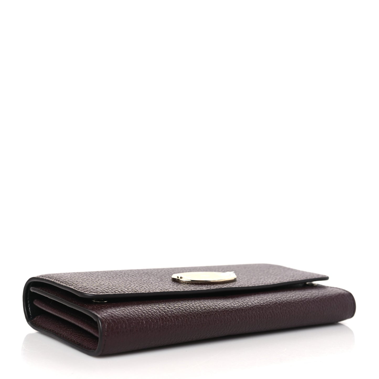 Heavy Grain Calfskin Continental Wallet Oxblood