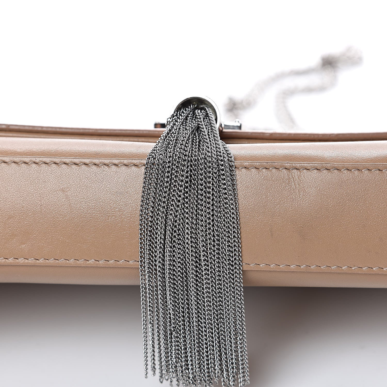 Saint Laurent Smooth Calfskin Medium Classic Monogram Kate Tassel Satchel Dark Beige 10 of 21