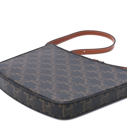 Celine Triomphe Canvas Calfskin Medium Croque Bag Tan 12 of 12