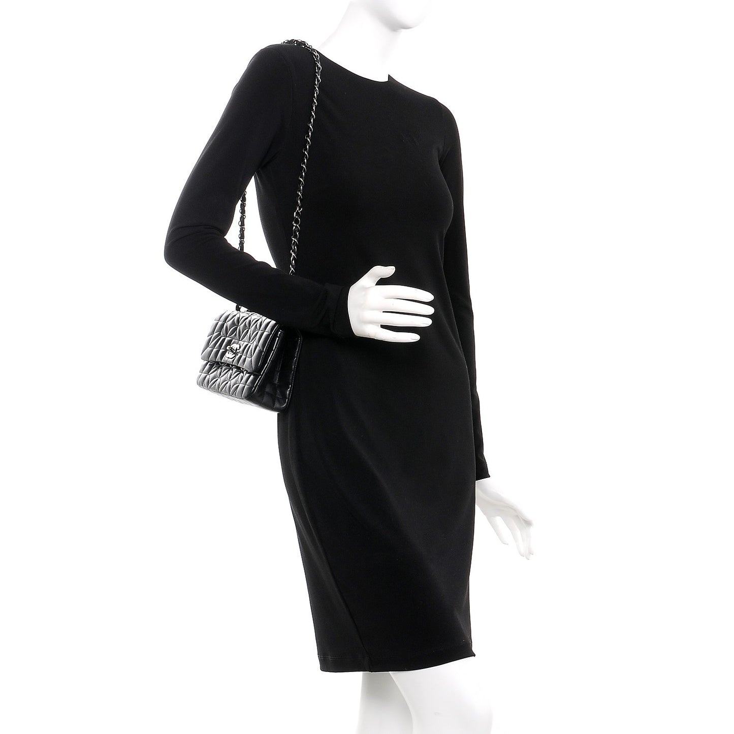 Lambskin Lady Graphic Mini Flap Black