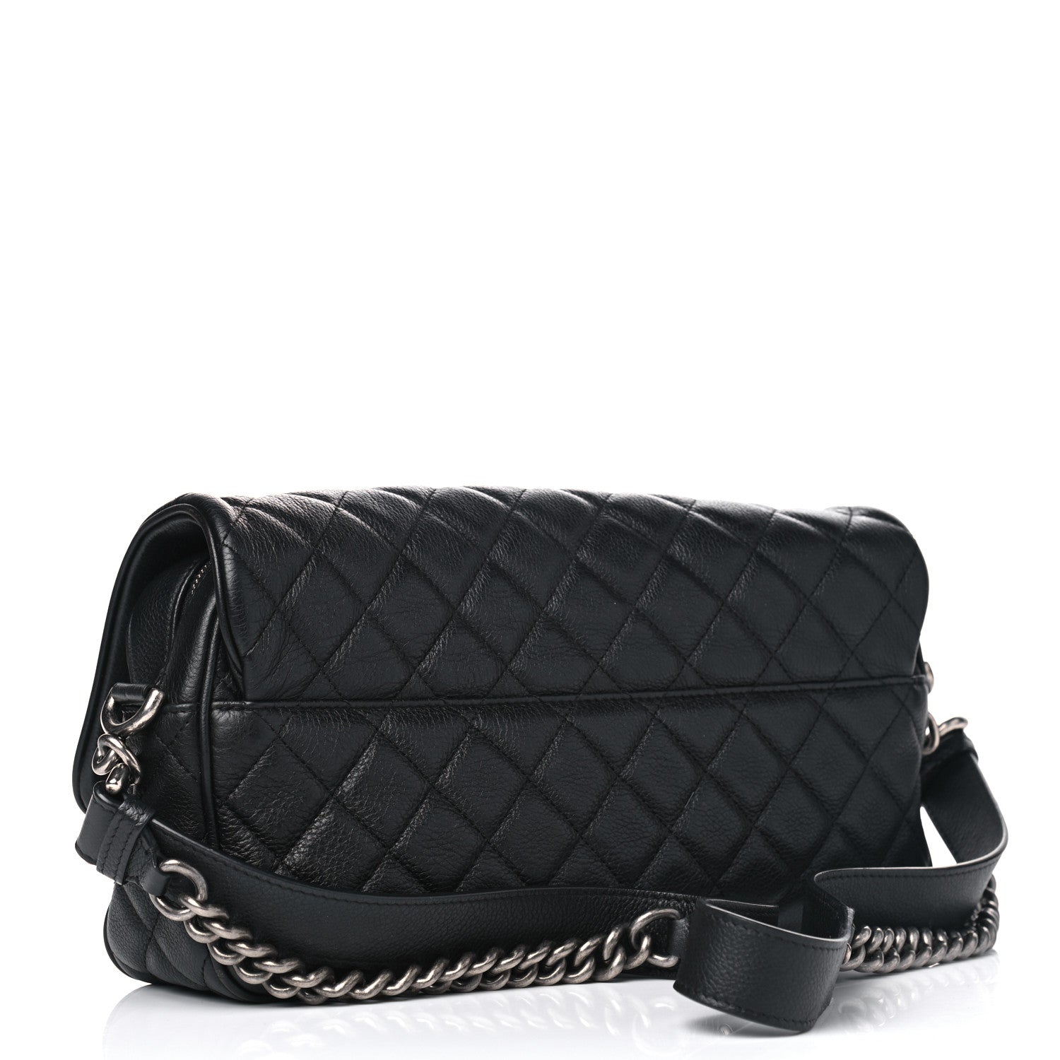 Chanel Grained Calfskin Quilted Medium Casual Rock Flap Black 4 of 10