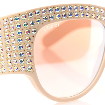 Gucci Acetate Crystal Oversize Hollywood Forever Sunglasses GG0144S Ivory 7 of 8
