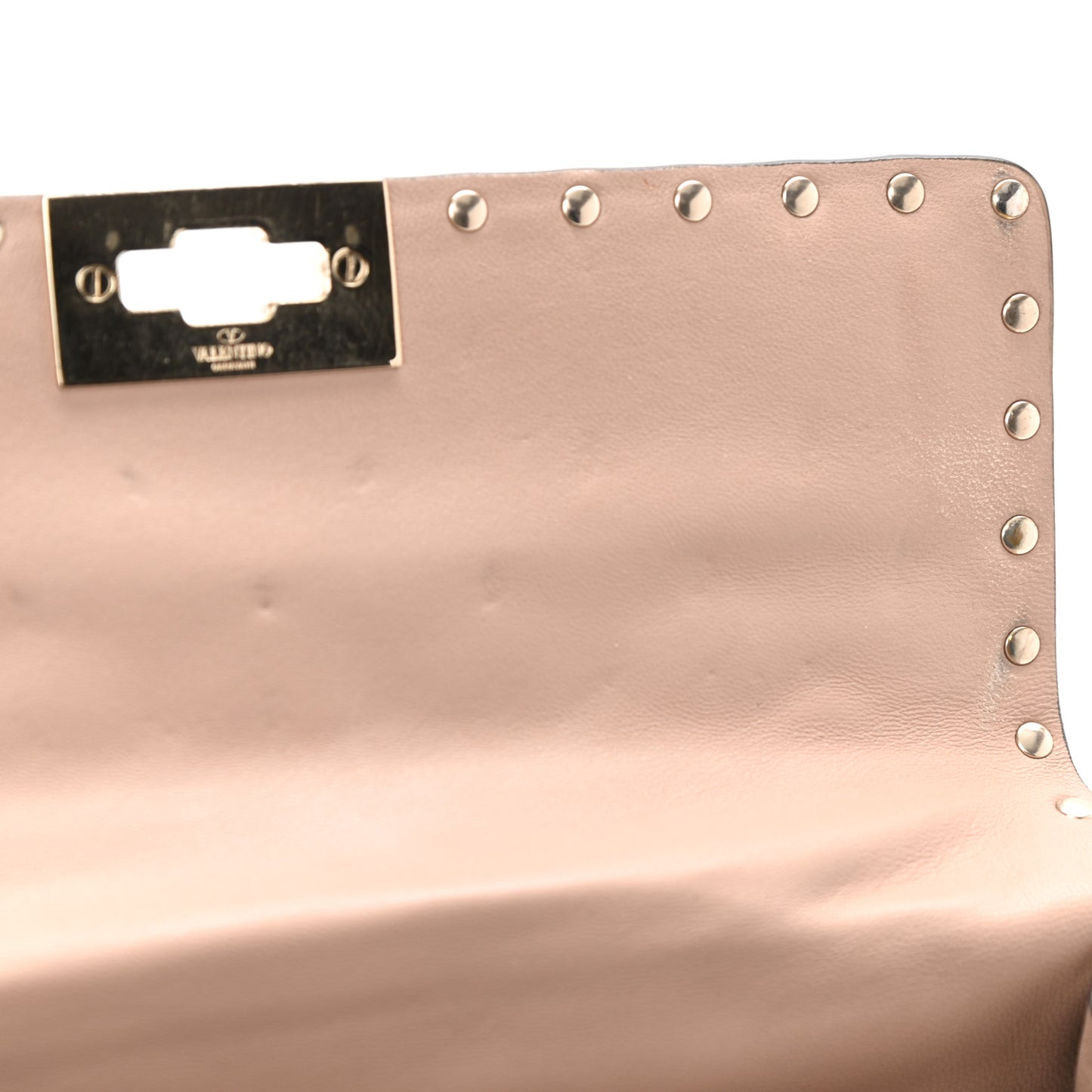 Lambskin Medium Rockstud Spike Shoulder Bag Poudre
