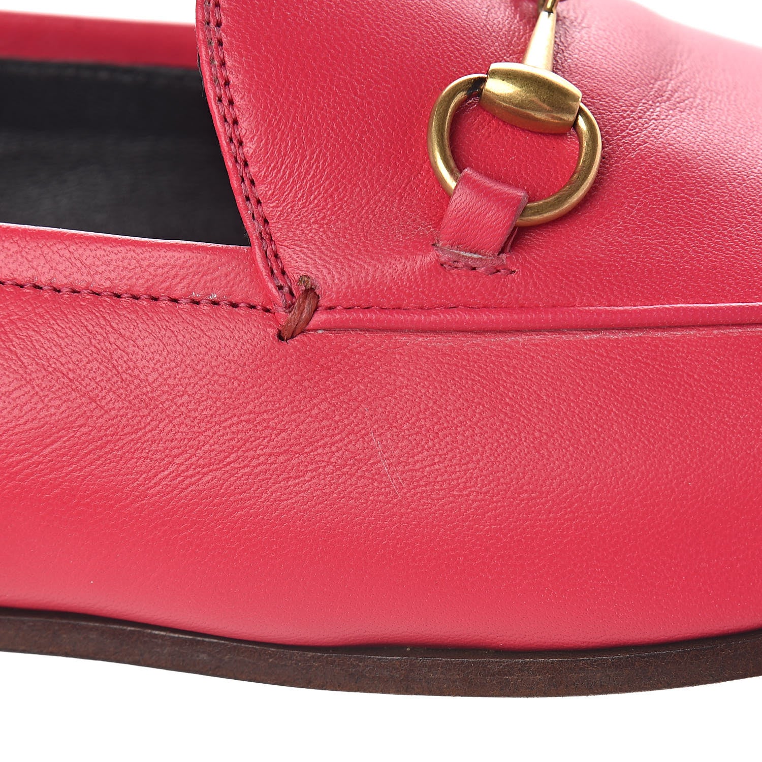 Gucci Lambskin Womens Brixton Horsebit Loafers 39.5 Hot Pink 11 of 12