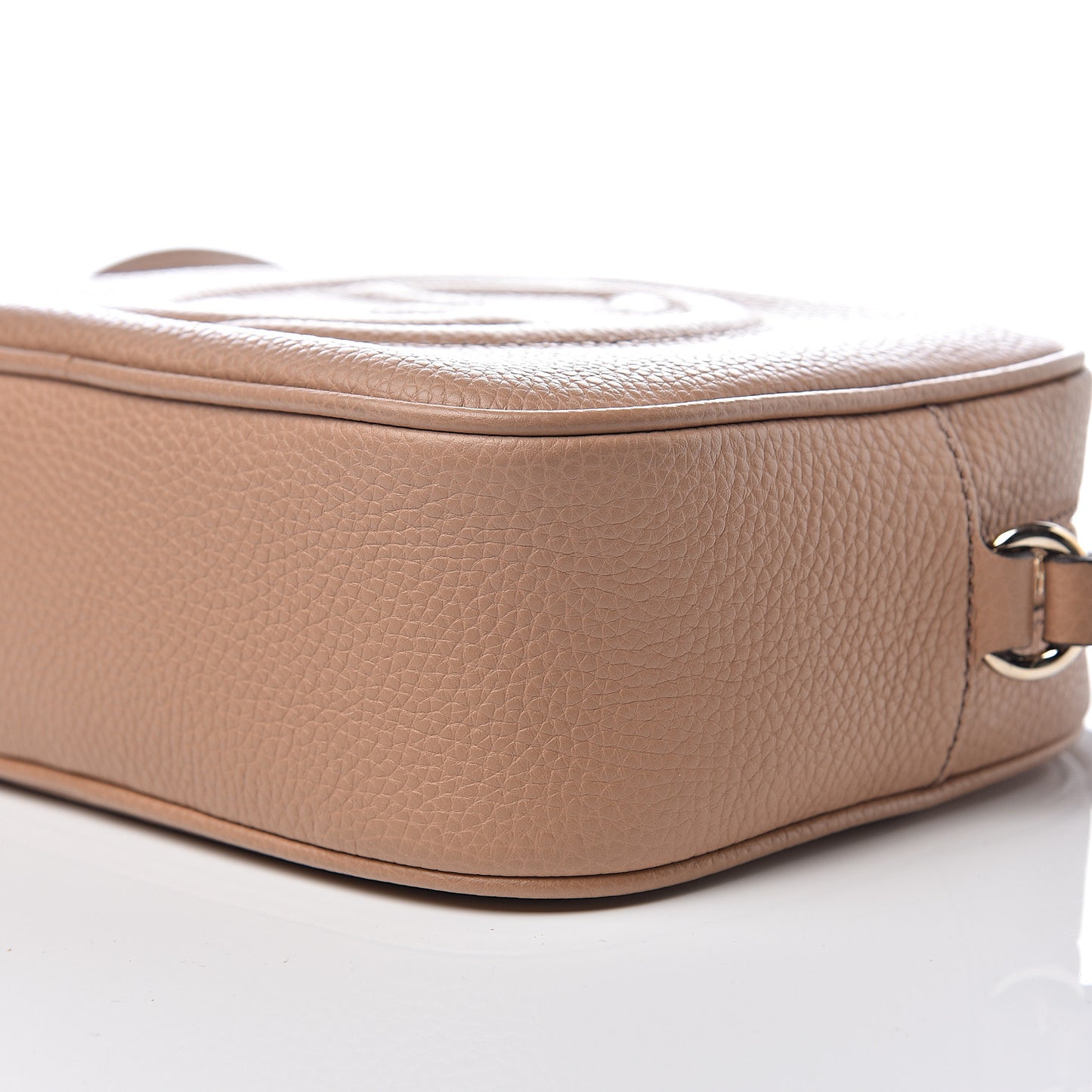 Pebbled Calfskin Small Soho Disco Bag Rose Beige