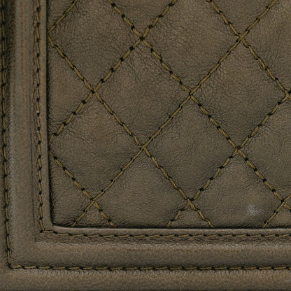 Chanel Calfskin Quilted Large Boy Flap Green 12 of 14
