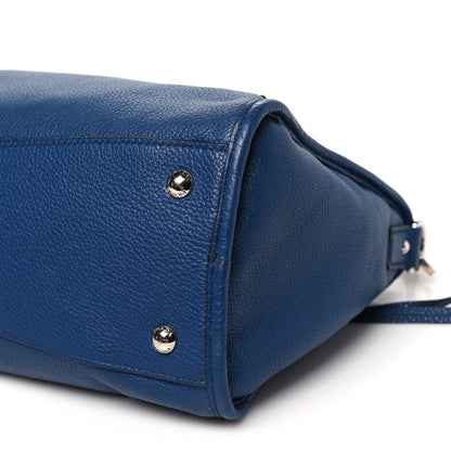 Prada Vitello Daino Shopping Satchel Blue 10 of 10