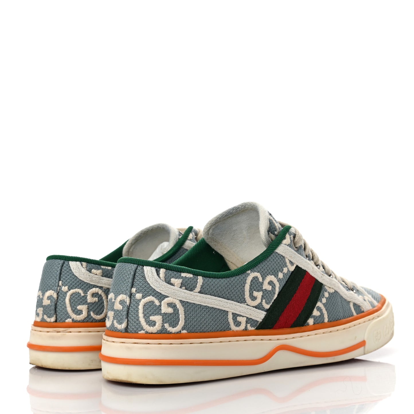 Cotton GG Monogram Web Womens 1977 Tennis Sneakers 36 Philod Ivory Mystic White