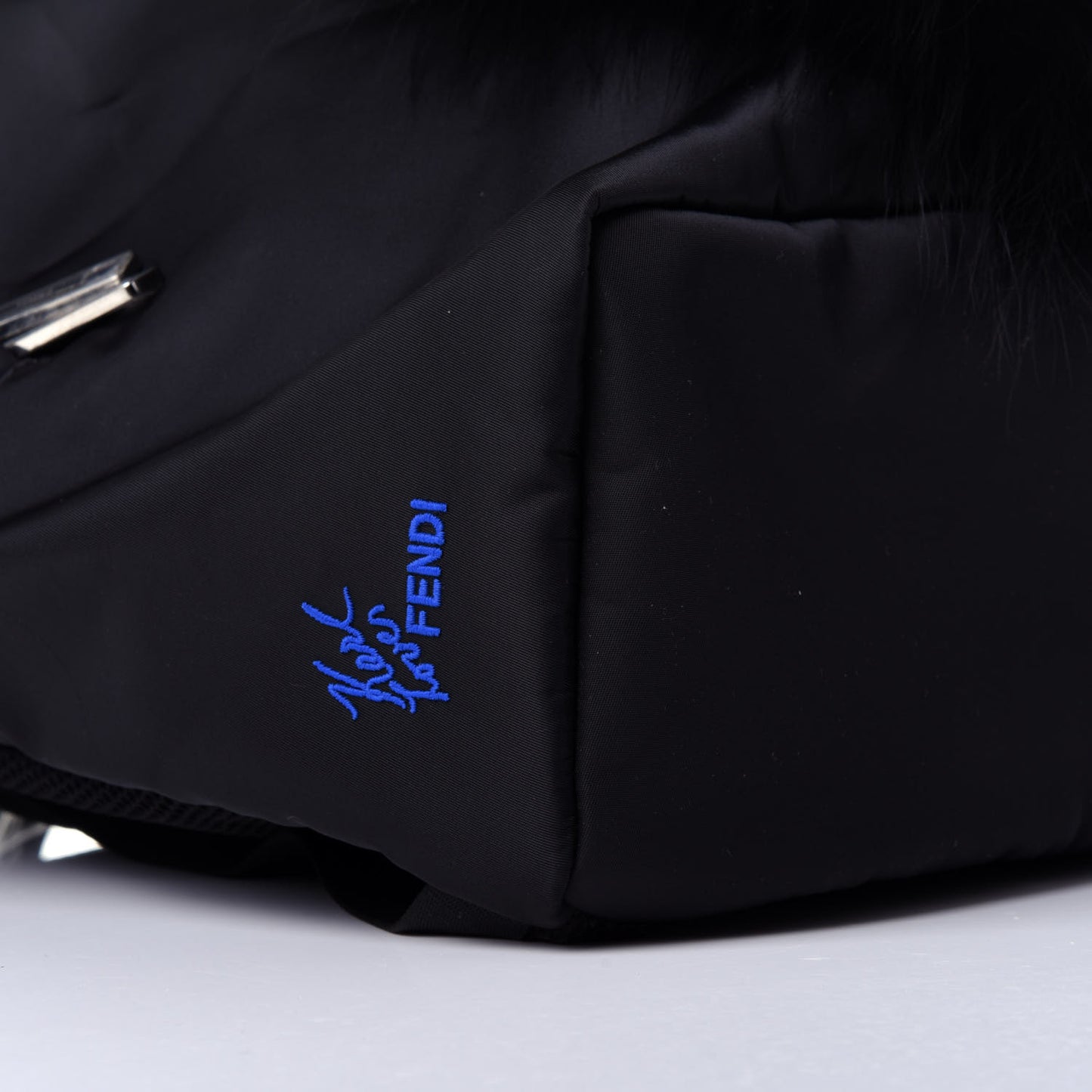 Nylon Vitello Century Mink Fox Goat Fur Studded Karlito Backpack Black Multicolor