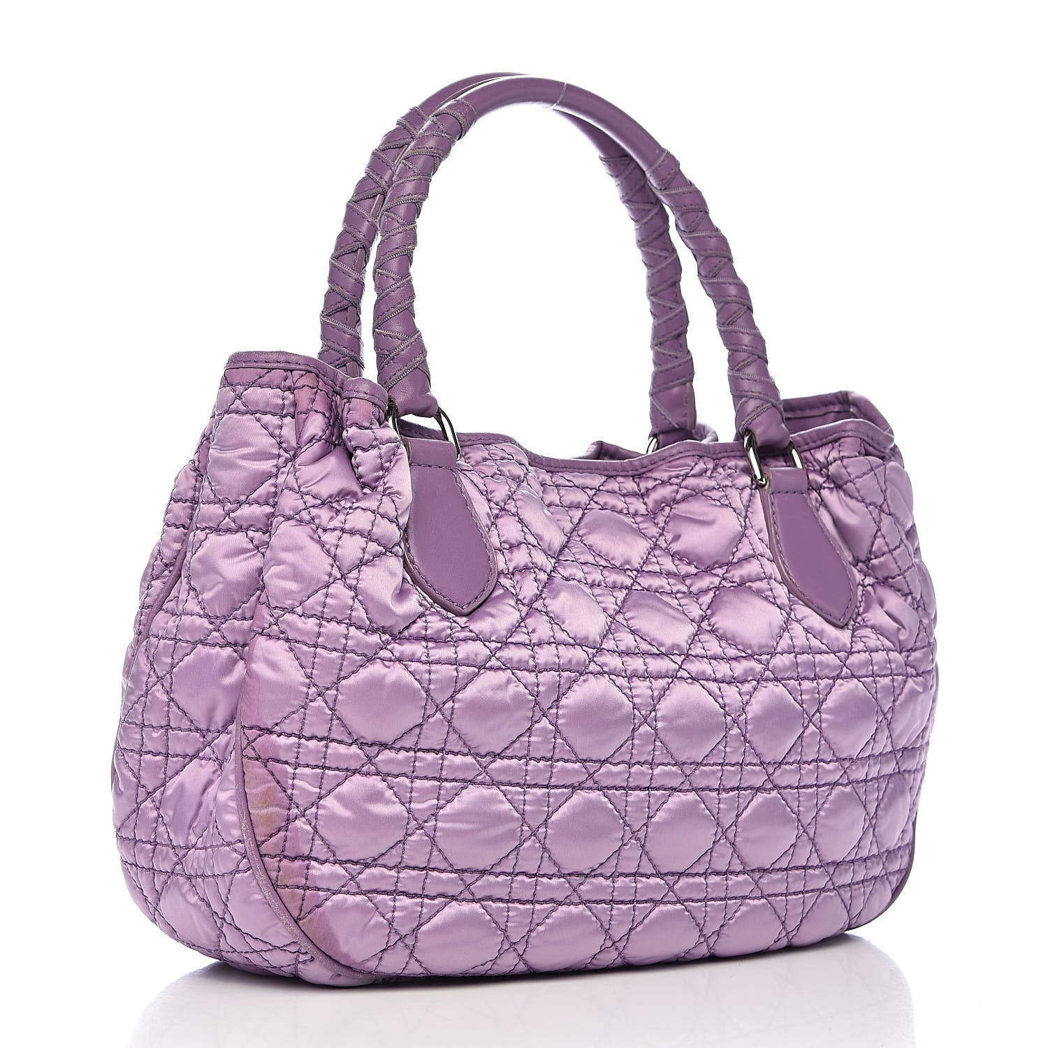 Christian Dior Nylon Cannage Tote Purple 3 of 20