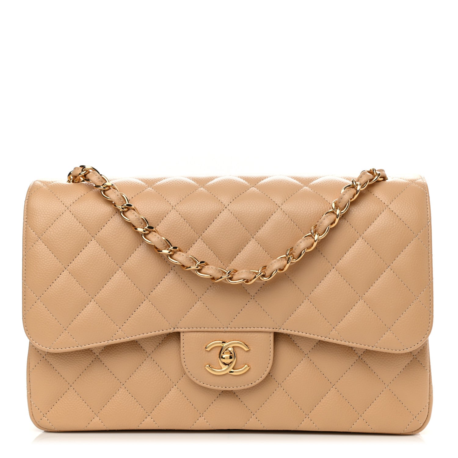 Chanel Caviar Quilted Jumbo Double Flap Beige Clair 1 of 10