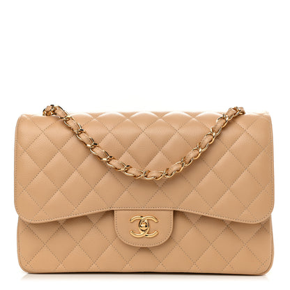 Chanel Caviar Quilted Jumbo Double Flap Beige Clair 1 of 10