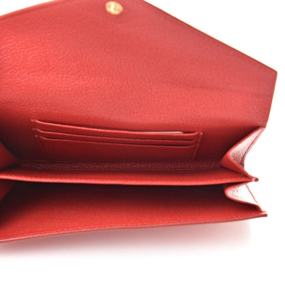 Miu Miu Goatskin Madras Love Envelope Wallet Rosa 5 of 8