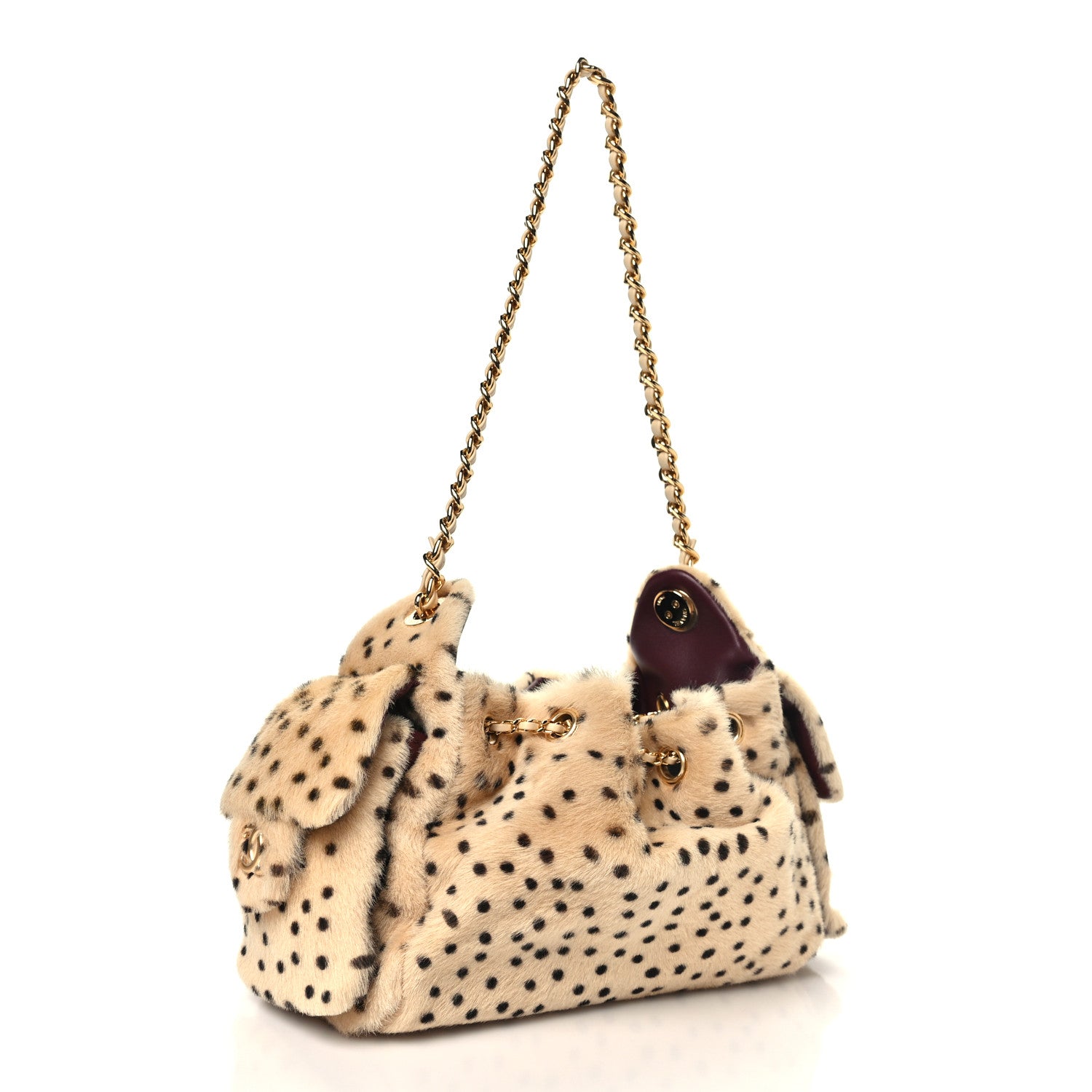 Chanel Pony Hair Mini Chanel 25 Handbag Beige Black 2 of 10