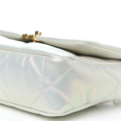 Chanel Iridescent Calfskin Quilted Medium Chanel 19 Flap White 9 of 12