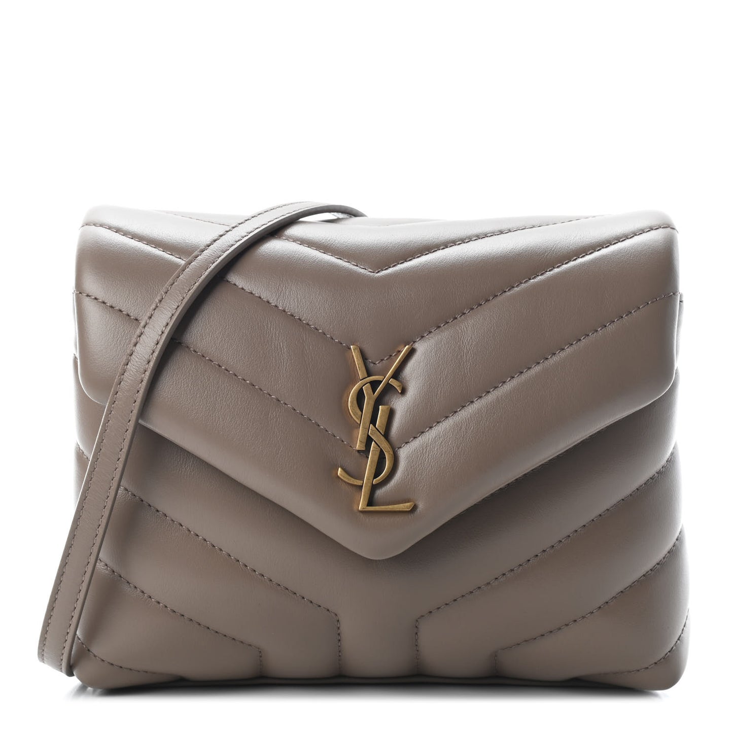 Calfskin Y Quilted Monogram Toy Loulou Crossbody Bag Dark Beige
