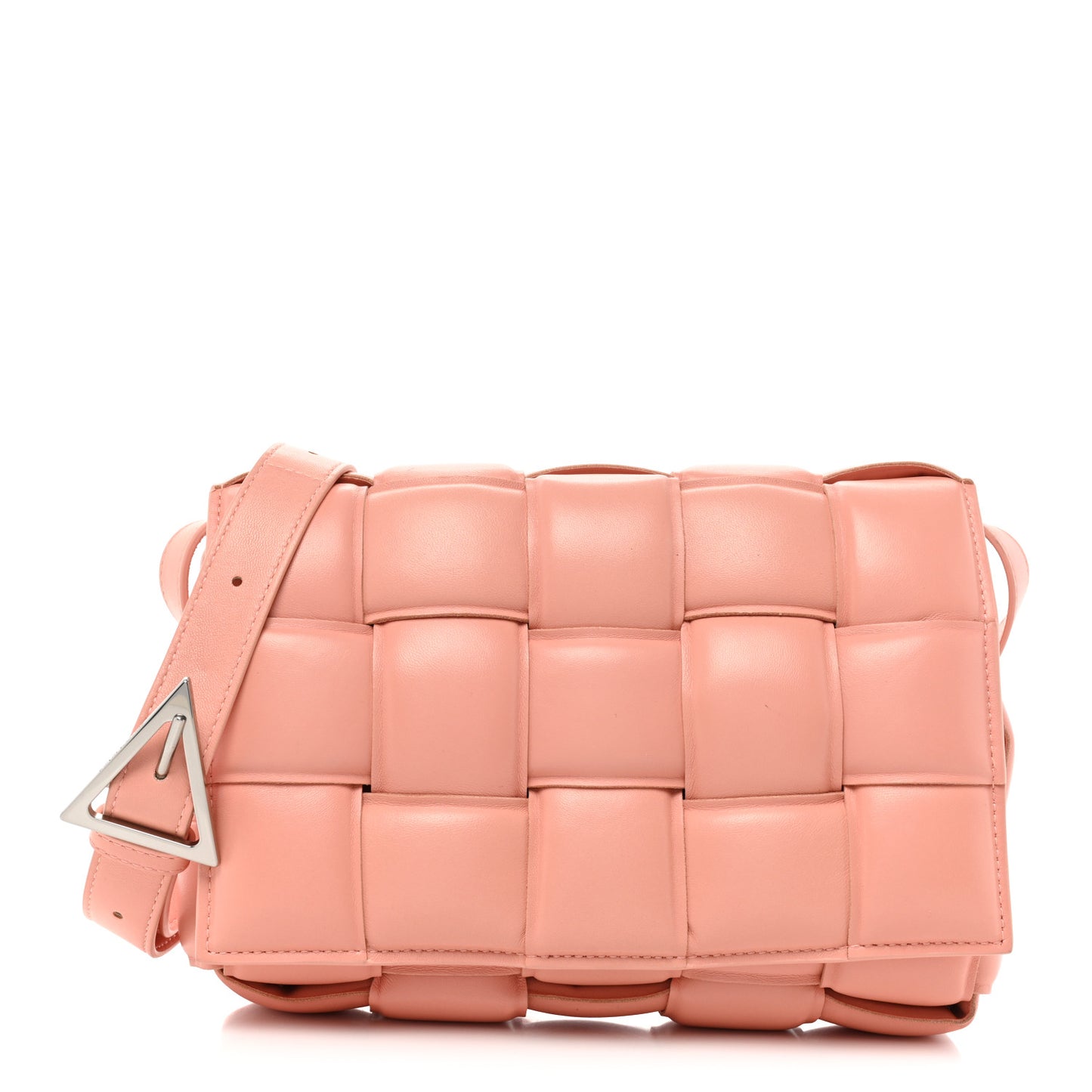 Nappa Maxi Intreccio Padded Cassette Crossbody Bag Peachy