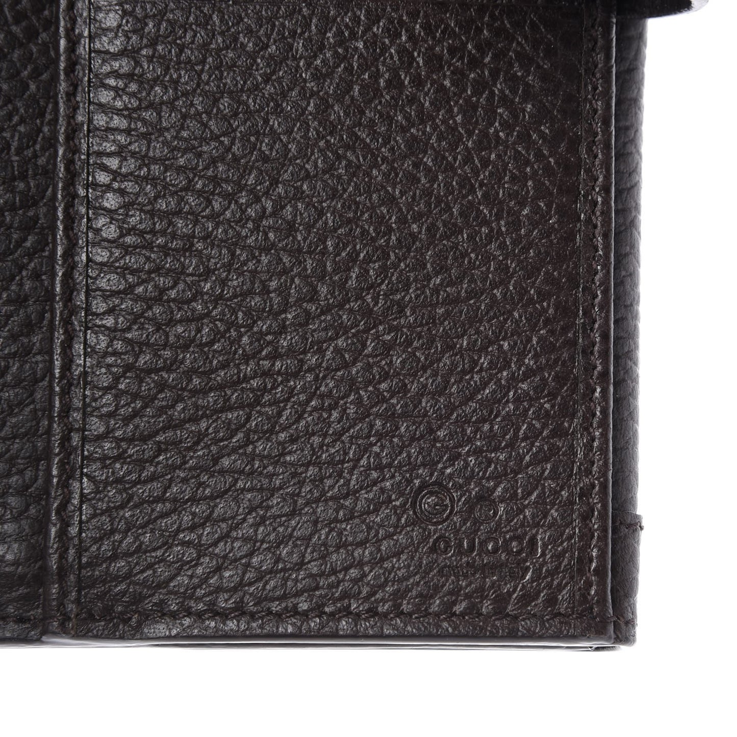 Calfskin Continental Charmy Wallet Dark Brown