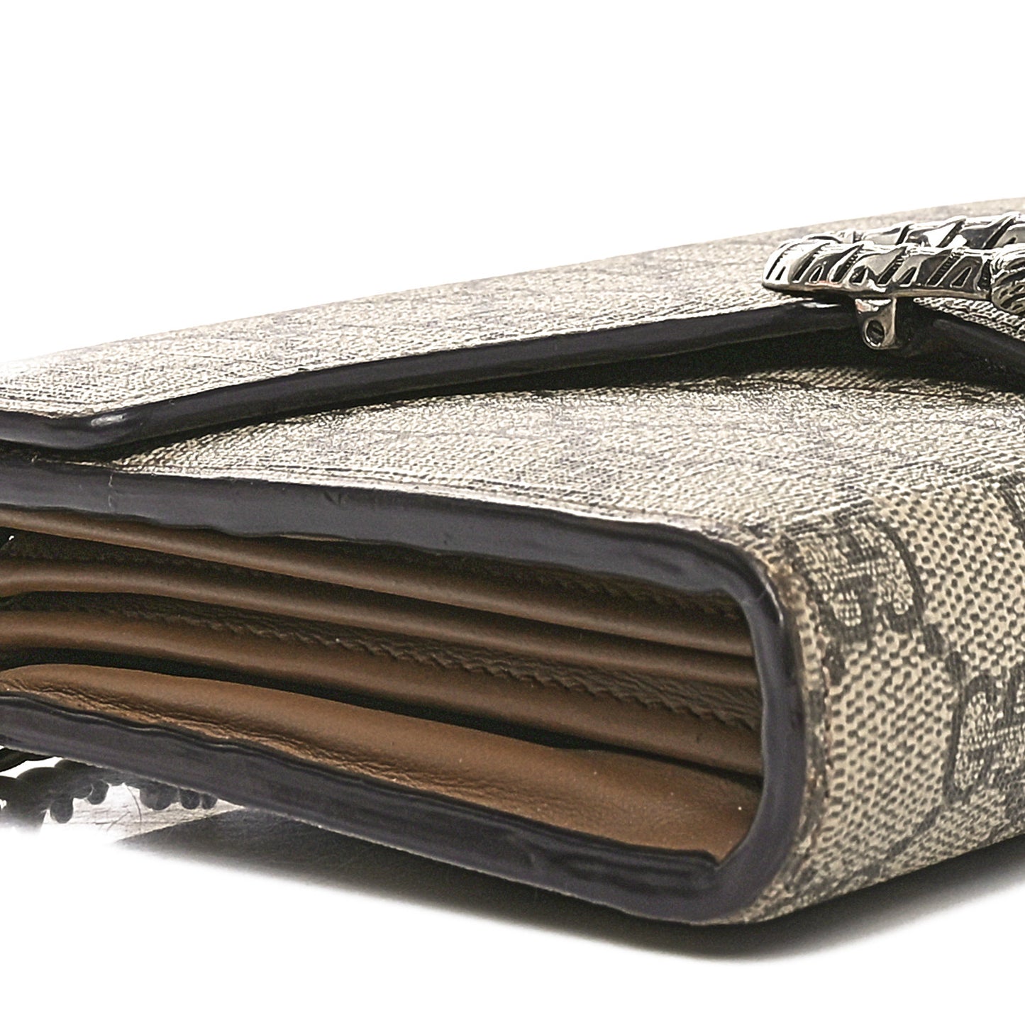 GG Supreme Monogram Mini Dionysus Chain Wallet Beige Taupe