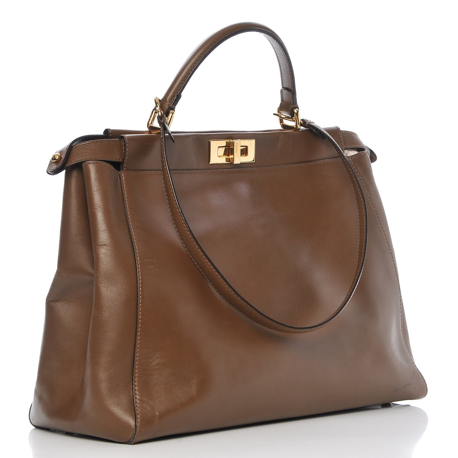 Fendi Vitello Morgan Fabric Jacquard Pequin Large Peekaboo Iconic Satchel Foresta Tobacco Black 4 of 16