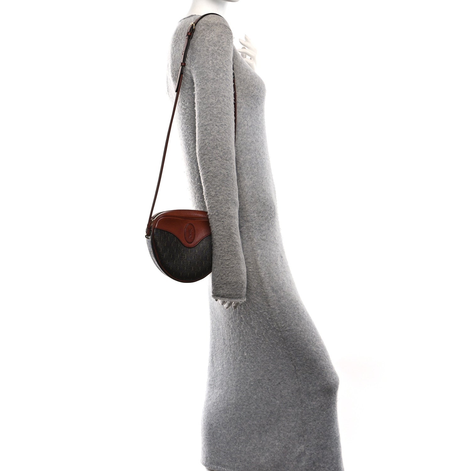 Saint Laurent Canvas Smooth Calfskin Le Monogramme Coeur Crossbody Chestnut 2 of 10