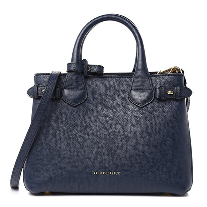 Burberry Grainy Calfskin House Check Small Banner Tote Midnight Blue 1 of 13